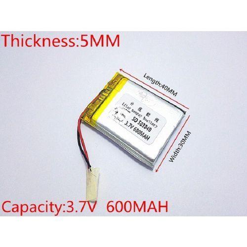Bateria 3,7v 600mah Com 2 Fios 5mm X 30mm X 40mm 503040 ..-