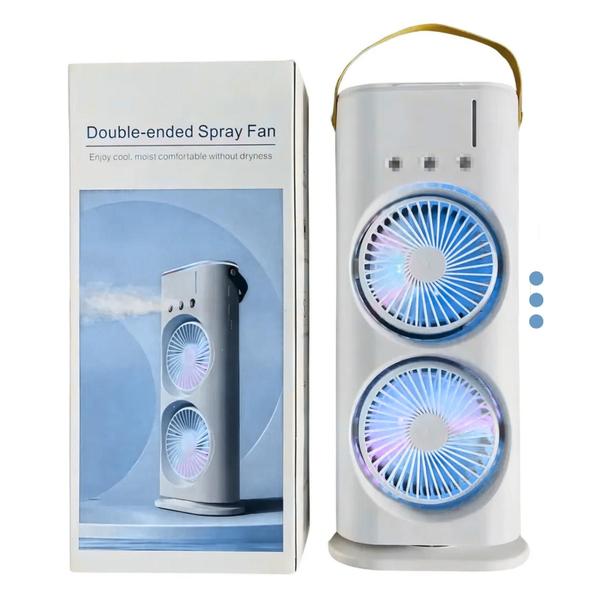 Ventilador Climatizador Usb Portátil Duplo Turbo Recarregável Compacto