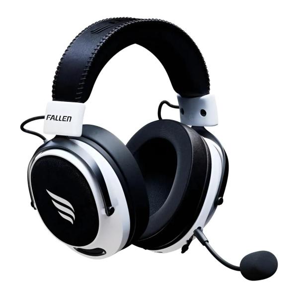 Headset Gamer Fallen Morcego Pro Bluetooth e Wireless 2.4ghz 7.1 Branco e Preto