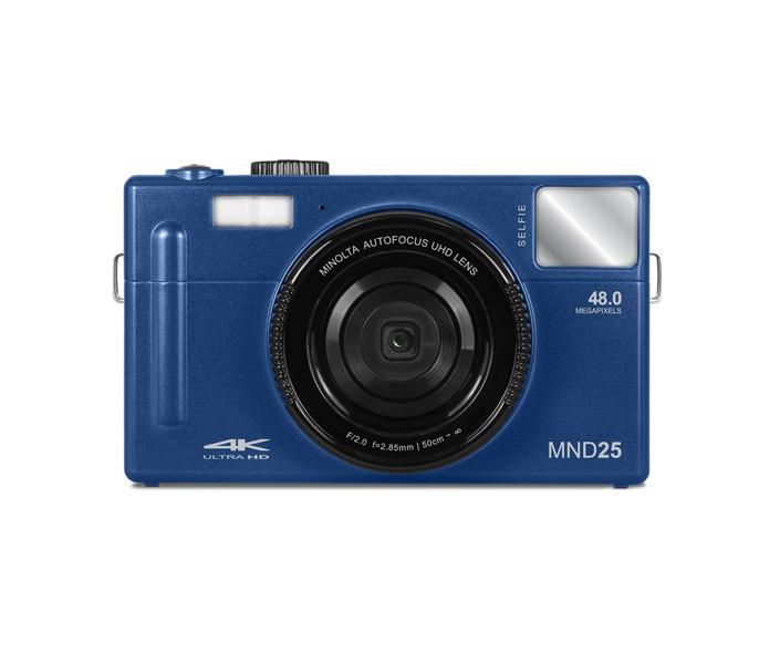Câmera Minolta MND25 48MP com foco automático 4K Ultra HD com espelho selfie