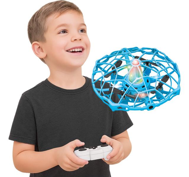 Drone Disco Voador Zoop Toys LED Rotação 360 Indução Controle Remoto Infantil Recarregável