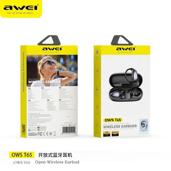 Fone de ouvido Awei bluetooth 5.3 condução óssea T65