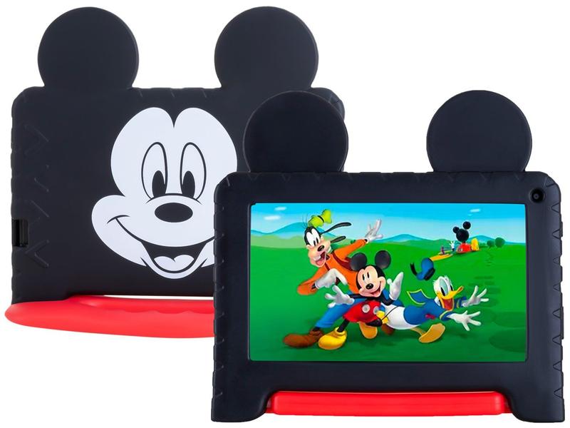 Tablet Multi Mickey com Controle Parental 7 pol 4GB RAM 64GB Android 13 Quad Core + Case + Wi-fi - NB413