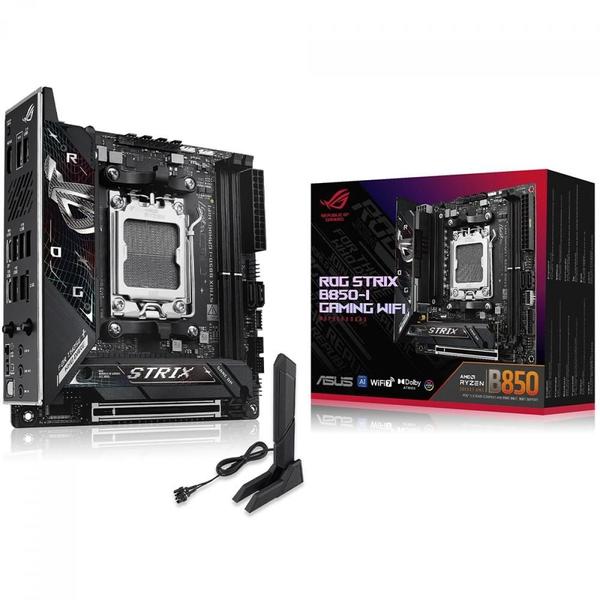 Placa Mãe Asus ROG Strix B850-I Gaming WiFi, Chipset B850, AMD AM5, mini-ITX, DDR5, 90MB1K30-M0EAY0 Placa Mãe Asus ROG Strix B850-I Gaming WiFi, Chipset B850, AMD AM5, mini-ITX, DDR5, 90MB1K30-M0EAY0