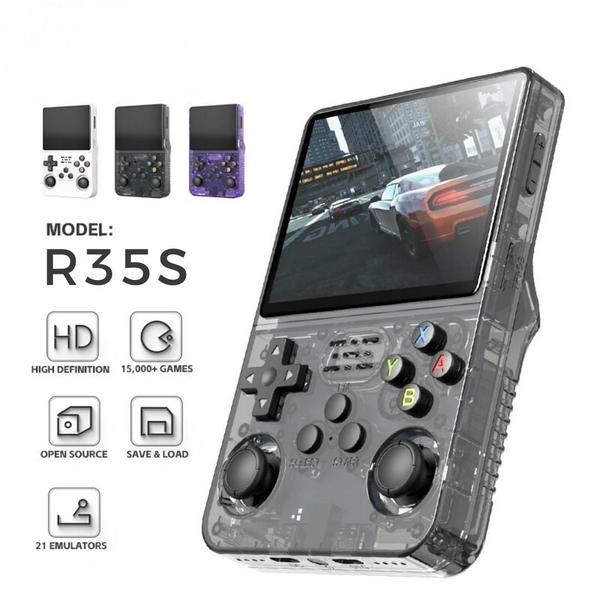 Console De Jogos Portátil R36S Videogame Retrô Tela IPS Bateria Recarregável Compacto