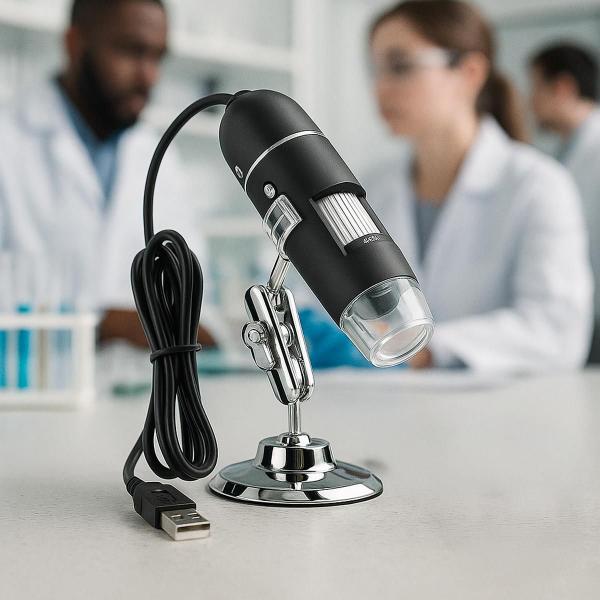 Microscópio Usb Para Estudo Luz Led 1600x Portátil