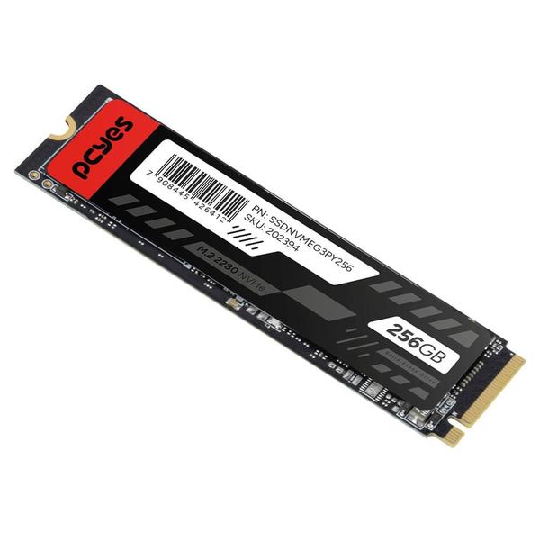 SSD PCYES M.2 2280 NVME Pcie 3.0X4 256GB - Leitura 2019MB Gravação 1052MB/S - SSDNVMEG3PY256