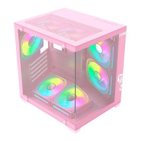 Gabinete Gamer CLANM Grodd Snow Mid Tower Branco Vidro Frontal e Lateral