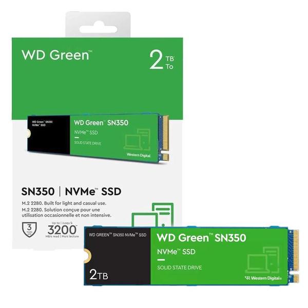 HD SSD M.2 Western Digital WD Green SN350 2Tb PCIE 3.0x4.0 NVME 3200Mbs WDS200T3G0C00AZL0 6106