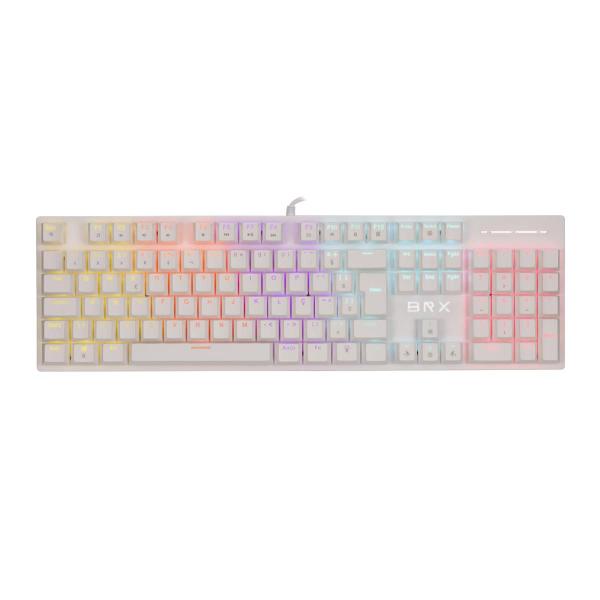 Teclado mecânico gamer brx rgb mw617 branco