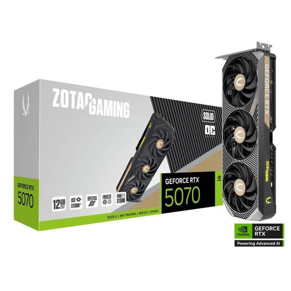 Placa De Vídeo Zotac Rtx 5070 Gaming Solid Oc 12gb Gddr7 192 Bit Dlss4 Ray Tracing Zt-b50700j-10p Placa De Vídeo Zotac Rtx 5070 Gaming Solid Oc 12gb Gddr7 192 Bit Dlss4 Ray Tracing Zt-b50700j-10p