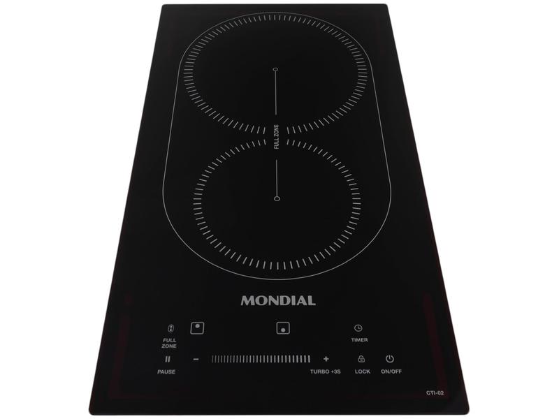 Cooktop 2 Bocas Indução Mondial Mesa de Vidro Timer Preto Touch Acendimento Automático CTI-02 Cooktop 2 Bocas Indução Mondial Mesa de Vidro Timer Preto Touch Acendimento Automático CTI-02