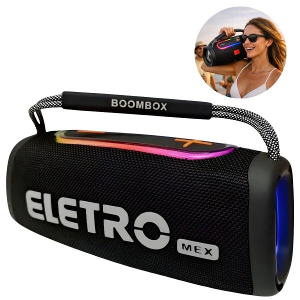 Caixa de Som Bluetooth Eletro 50W Boombox Som Alto Portátil