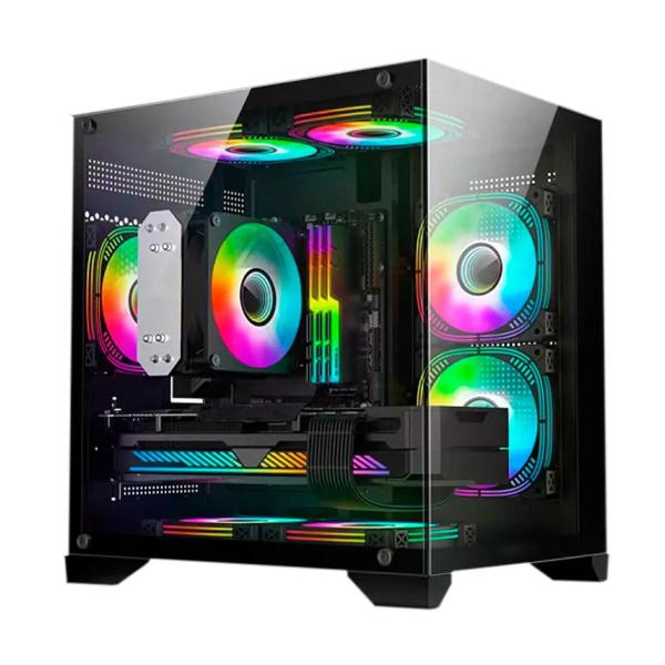 Gabinete Gamer Hayom Aquário GB1790 Preto 4 Fans Rgb S/ Fte