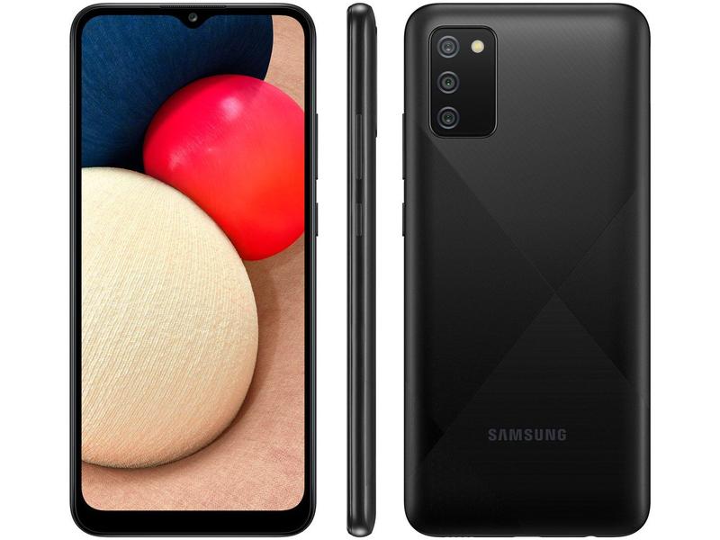 Smartphone Samsung Galaxy A02s 32GB Preto 4G Octa-Core 3GB RAM 6,5” Câm. Tripla + Selfie 5M