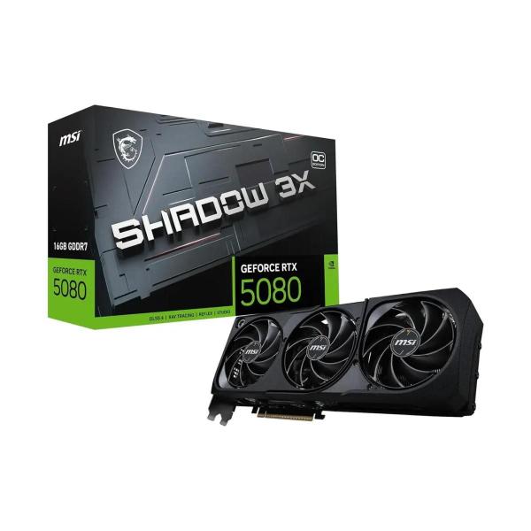 Placa de Video MSI GeForce RTX 5080 Shadow 3X OC, 16GB, GDDR7, 256-bit 912-V531-435
