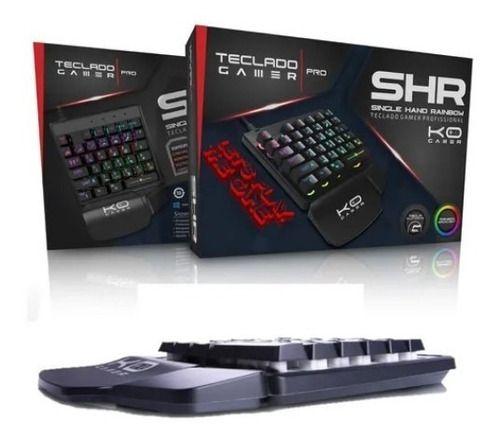 Teclado Gamer Uma Mão Semi Mecânico Iluminação RGB