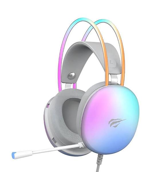 Fone Headset Gamer P2 Havit H2037D 50mm Branco Led RGB