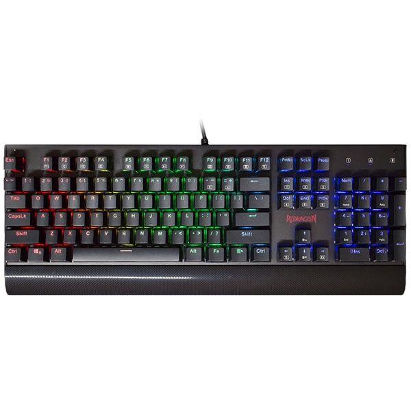 Teclado Mecânico Gamer Redragon Kala Rgb Switch Blue Com Fio, Preto, Full Sized, K557Rgb (Blue)