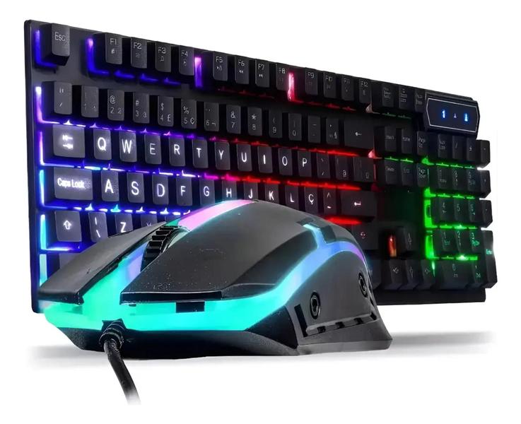 Kit Mouse Teclado Gamer Semi Mecanico Rgb Iluminado Led