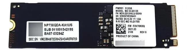 SSD M.2 512GB Samsung PM991 NVMe PCIe Gen3 x4 Leitura 2200MB/s e Gravação 1200MB/s MZ VLQ5120