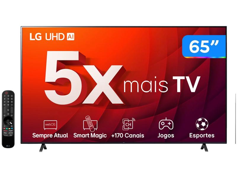 Smart TV 65” 4K UHD LED LG 65UR8750 Wi-Fi Bluetooth Alexa 3 HDMI I