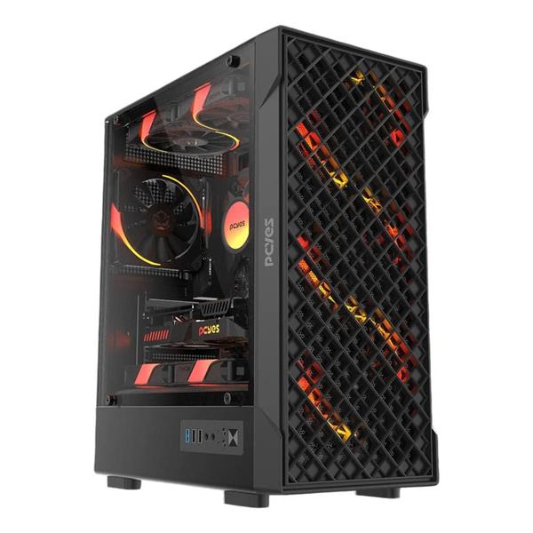 Gabinete Gamer PCYES VELYR BLACK Vulcan - GVLYBV
