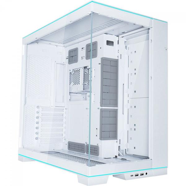 Gabinete Gamer Lian Li O11D EVO RGB Mid Tower Vidro Temperado E-ATX, Branco Sem Fonte Sem Fan O11DERGBW