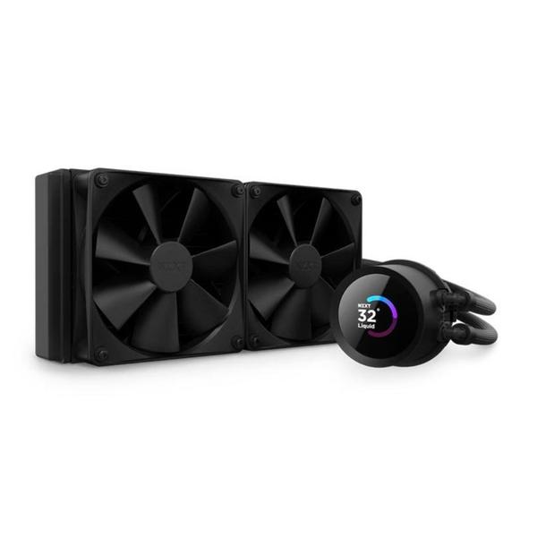 Water cooler 240mm nzxt kraken 240 rgb, display lcd, amd/intel, preto - rl-kr240-b1