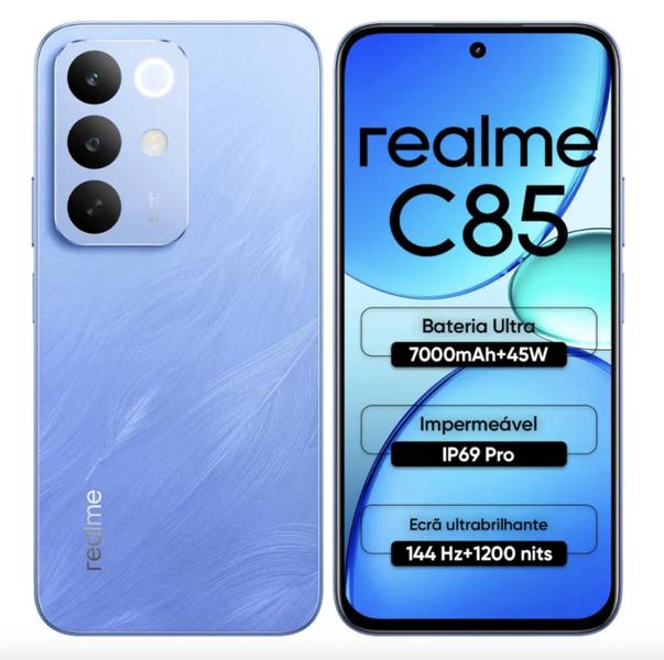 Celular Smartphone Realme C85 4G 256GB 8GB RAM Dual SIM Tela 6,8 cor AZUL