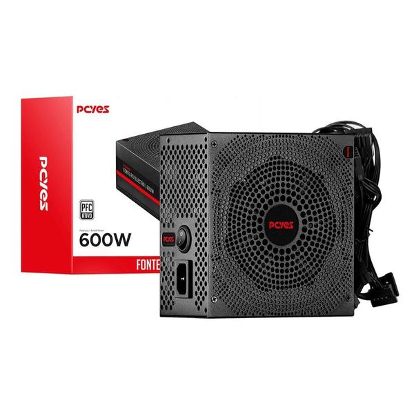 Fonte ATX PCYES Electra 600W PFC Ativo - ELEC600W
