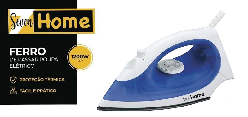 Ferro eletrico de passar roupa seco e a vapor seven home 1200w Ferro eletrico de passar roupa seco e a vapor seven home 1200w