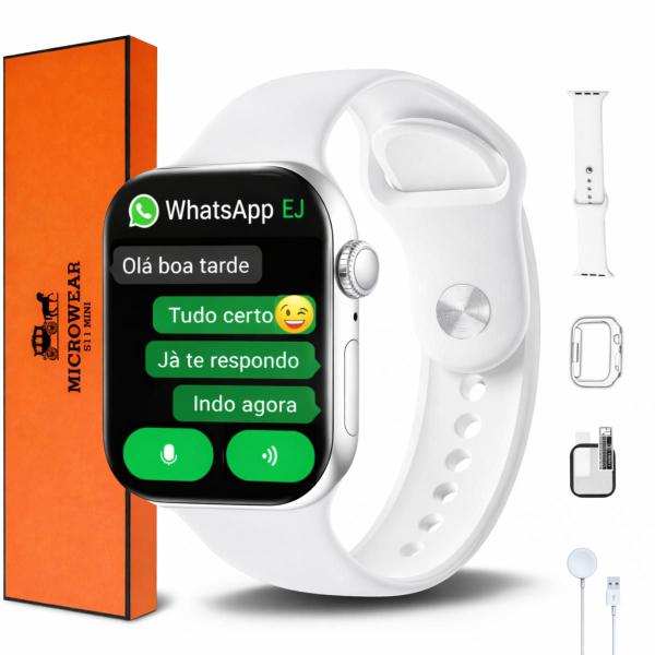 Relogio Smartwatch S11 Mini 42mm Series 11 Chat GPT Bluetooth Responde WhatsApp 2 Pulseiras