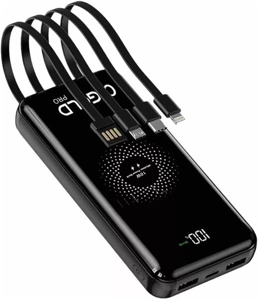 Carregador Portátil 20000mah Indução Power Bank 4 em1 Bateria Externa Móvel A'GOLD