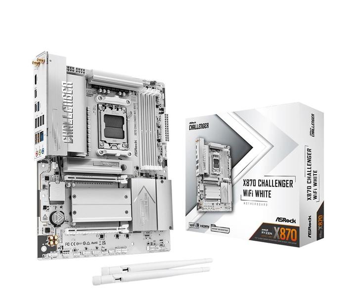 Placa-mãe ASRock X870 Challenger WiFi Branca AM5