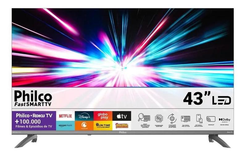 Smart TV Philco 43 P43CRA Full HD Roku TV com HDR10, WiFi e Dolby Audio