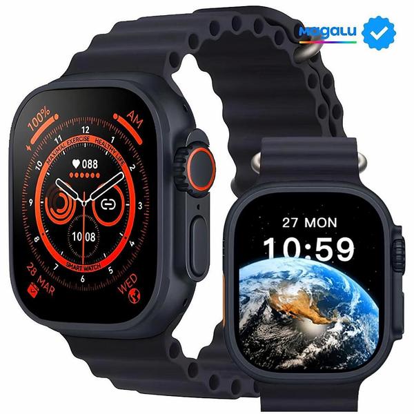 Relógio Smartwatch Microwear S9 Ultra Tela 1.85" Bluetooth Chamadas Notificações Monitor Cardíaco e Sono