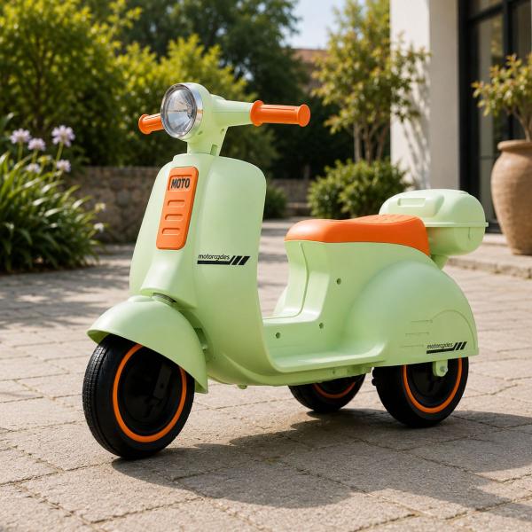 Mini Moto Elétrica Classica Frente e Ré Bateria 6v Som e Luz