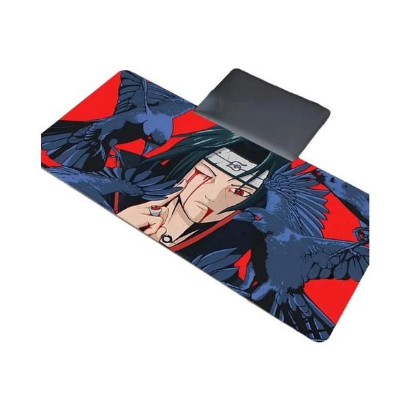 Mousepad Gamer XXL Naruto Itachi Uchiha 900x400 Grande Para Mesa Acessórios De Teclado Anime