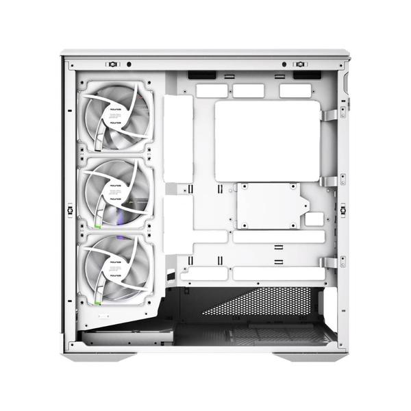 Gabinete gamer mid tower c/4 fans round5 icebox white