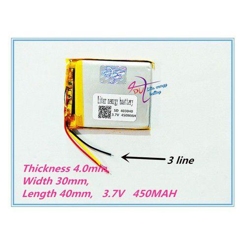Bateria 403040 450mah 4mmx30mmx40mm 3 Fios 3,7v