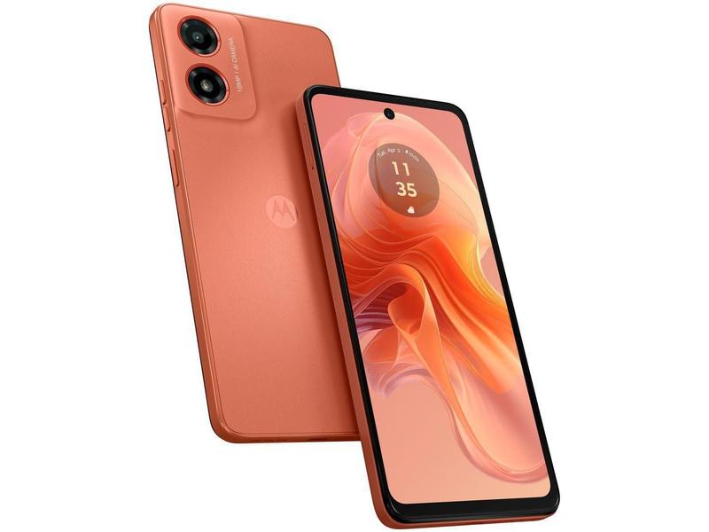 Smartphone Motorola Moto G04s 128GB 4GB RAM 6,6" Câmera 50MP + Selfie 5MP Dual Chip Coral