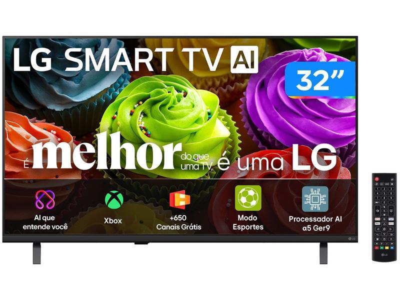 Smart TV LG 32" AI HD 32LB650BPSA Wi-Fi Bluetooth com Inteligência Artificial e HDR