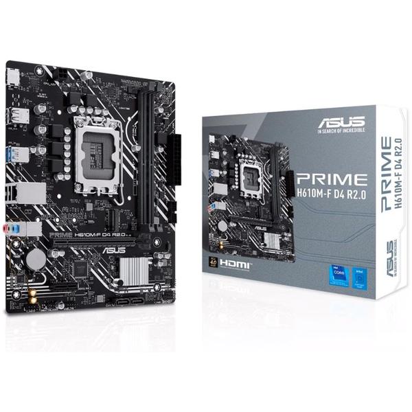 Placa Mãe Asus Prime H610M-F D4 R2.0, Socket Intel LGA1700, DDR4, Chipset H610, M.2 NVMe, USB 3.2, HDMI - Micro ATX