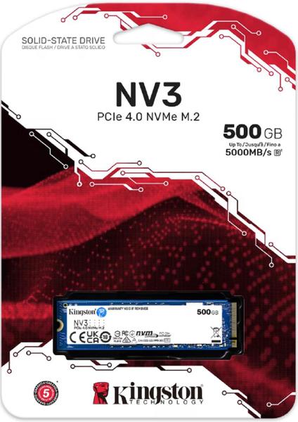 SSD M.2 2280 NVMe Gen4 Kingston NV3 500GB Rápido e Compacto para Upgrade de PC ou Notebook