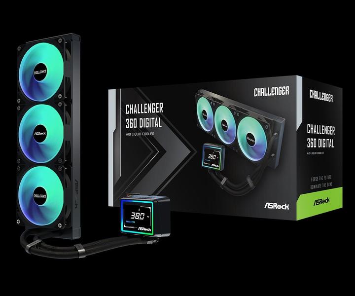 Water Cooler Asrock Challenger 360 Digital Preto 360mm Argb Com Display