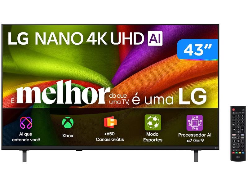 Smart TV LG NANO 4K UHD AI NU850 43 polegadas 2026