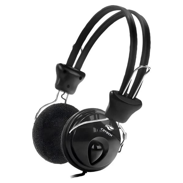 Fone de Ouvido C3Tech Tricerix PH-200BK - com Microfone e Controle de Volume - Conector USB - Preto