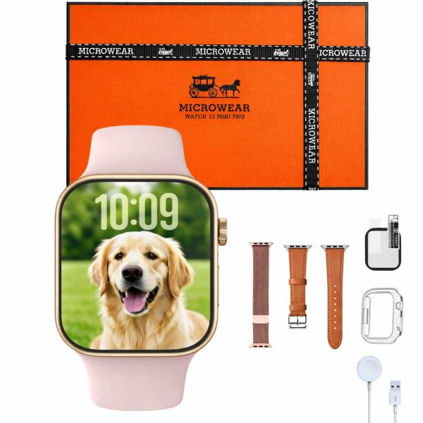 Relogio Smartwatch W11 Mini Pro 42mm Series 11 Tela Amoled 3 Pulseiras Bluetooth Notificações