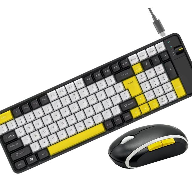 Kit Teclado E Mouse Sem Fio Bluetooth Wireless Recarregável